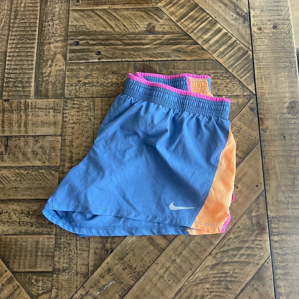 Nike Blue and Orange Running Shorts